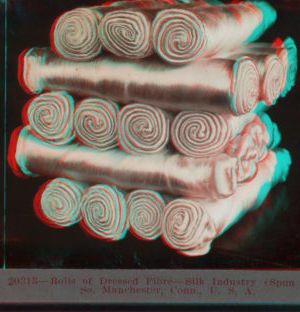 Rolls of dressed fibre. Silk industry (spun silk), South Manchester, Conn., U.S.A. c1914 1914