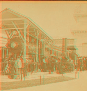 This train made the quickest time on record, a mile in 32 seconds. Columbian Exposition. 1893