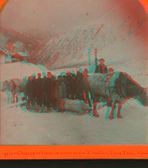 Citizens of Ohio en route to the Klondike, Dyea Trail, Alaska. c1898 1898-1900