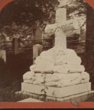 Marble cross, Greenwood Cemetery. [1860?-1885?]