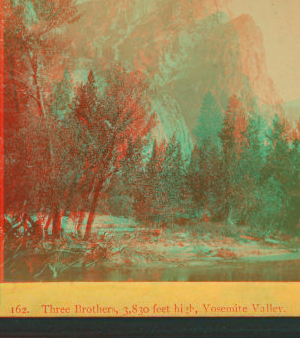 Three Brothers, 3,830 feet high, Yosemite Valley. 1870?-1905? [ca. 1875]