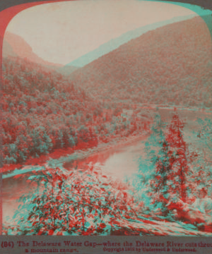 The Delaware Water Gap, where the Delaware River cuts through a mountain range. [1860?]-1902