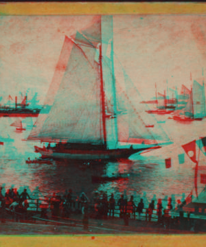 Scene on the Bay previous to the Regatta, Jul 4th, 1860. 1860 1859-1880?