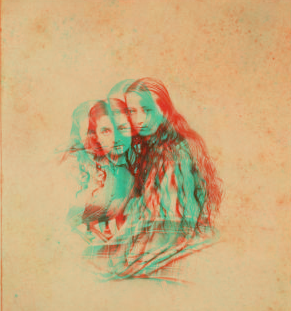 San Jose, California. [Portrait of two unidentified women with their hair down.] 1870-1873 1868?-1885?