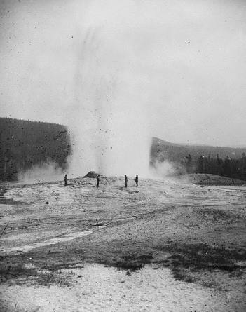 Yellowstone National Park, Wyoming. Old Faithful Geyser in Upper Geyser Basin. U.S. Geological and Geographical Survey of the Territories (Hayden Survey).