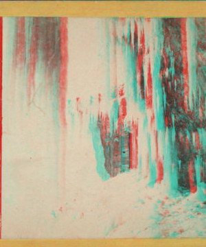 Niagara winter. [Interior view of cave, with icicles.] [1859?-1885?]