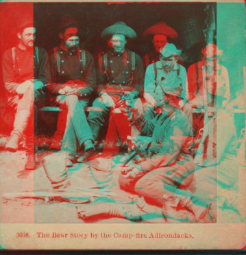 The Bear story by the Camp-fire, by the Adirondacks. [ca. 1872] 1860?-1885?