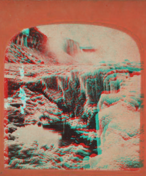 [Ice formations at the base of the falls.] [1860?-1885?]