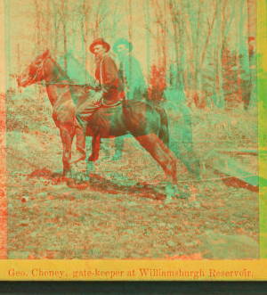 Geo. Cheney, gate keeper at Williamsburg reservoir. May,1874