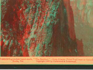 Yosemite's grandest land-mark 'The Sentinel', from Glacier Point Trail west to Cathedral Rocks, Cal. 1893-1904