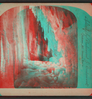 Interior of the Cave of the Winds, Niagara. 1860?-1895?