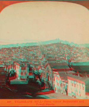 Telegraph Hill, from Sacramento and Powell Streets. 1866?-1875?