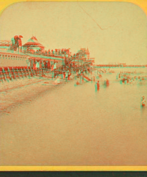 [Beach near Plank Walk, Pavillion in background.] 1868?-1880?