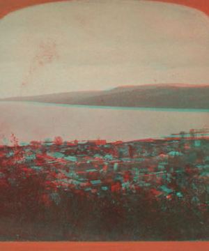 2nd sectional view of Watkins and Seneca Lake from Table Mountain. [1865?-1890?]