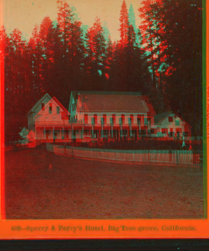 Sperry & Perry's Hotel, Big Tree Grove, California. 1870?-1880?