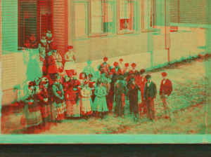 [Group of children in front of a building.] 1867?-1890?