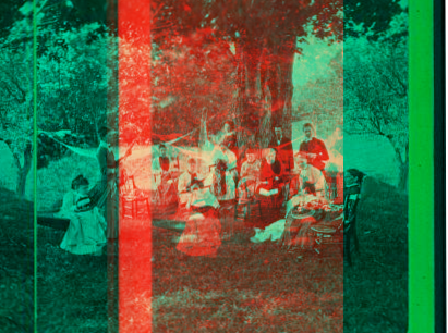 [Group of people relaxing outdoors, East Jaffrey, N.H.] 1869?-1880?