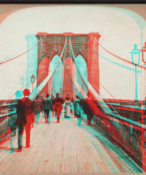 On the Promenade, Brooklyn Bridge, N.Y., U.S.A. [1867?-1910?]