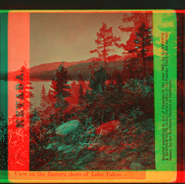 View on the Eastern shore of Lake Tahoe. 1865?-1905? ca. 1865