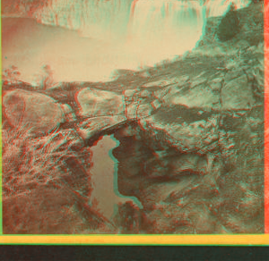 Shoshone Falls, Snake River, Idaho. Gorge and natural bridge, in the fore-ground. 1874