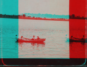 [View of boaters in the Hudson River, Lona Island.] 1891-1896