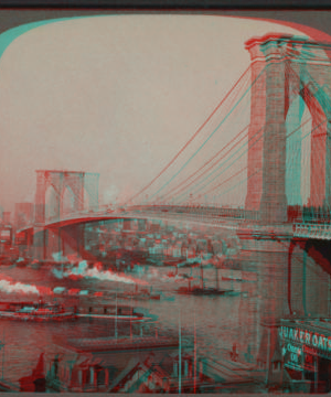 Brooklyn Bridge, looking from Brooklyn toward old New York. c1902 [1867?-1910?]