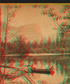 Artistic studies on Mirror Lake. Mt. Watkins in the distance. 1860?-1874?