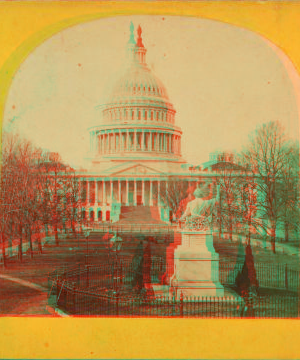 The U.S. Capitol, & Marble statue of Washington. 1865?-1875? 1865-1875