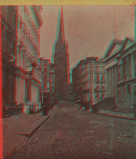 Wall Street, N.Y.[view of Trinity Church]. 1865?-1905?