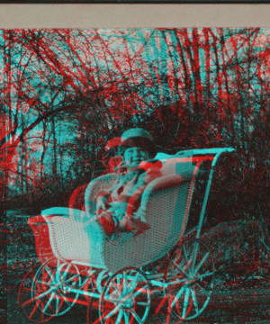 [Child sitting in a carriage.] 1915-1919 October 1917