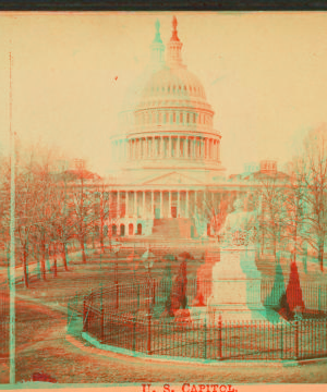 U.S. Capitol, & Greenoughs Statue of Washington. 1865?-1875? 1865-1875