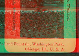 Flower bed and fountain, Washington Park, Chicago, Ill. U.S.A. 1865?-1900?