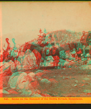 Scene on the Summit of the Sierra Nevada Mountains. 1864?-1905? 1866