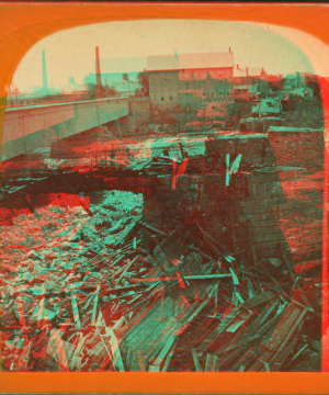 [View of a bridge after it collapsed.] 1869?-1910?