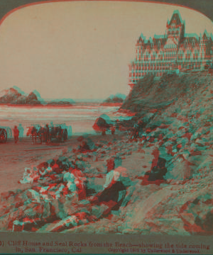 Cliff House and Seal Rocks, from the sea beach, showing the tide coming in, San Francisco, Cal. 1870?-1925? 1902