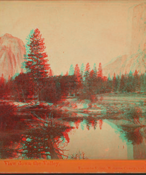 View down the valley, Yosemite Valley, Mariposa County, Cal. 1861-1873 1861-1878?