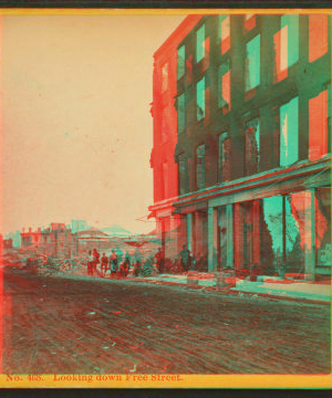 Looking down Free Street. 1866