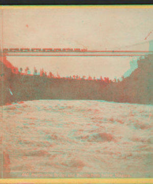 Suspension Bridge and Rapids, from below. 1860?-1895?