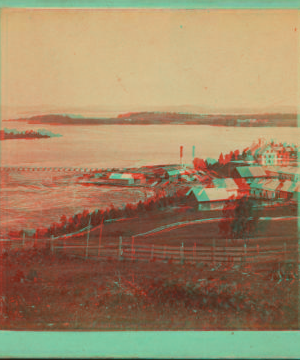 Steam mill and Indian Point, from Prospect Hill, Newport, Vt. 1870?-1880?