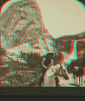 Nevada Falls (600 ft.) and Cap of Liberty, Yosemite Valley, California, U.S.A. 1901-1905