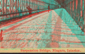 Suspension Bridge, Niagara, interior. [1859?-1885?]