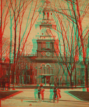 Rear of Independence Hall. (With two boys on tricycles.) 1865?-1880?