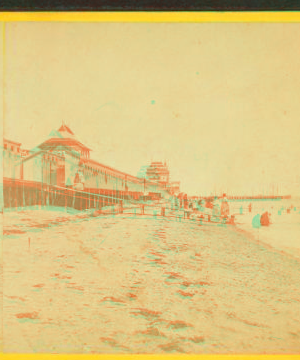 Bath houses and beach. 1868?-1880?