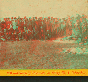 Group of excursionists at Camp No. 1, Columbus Nebraska. 1866