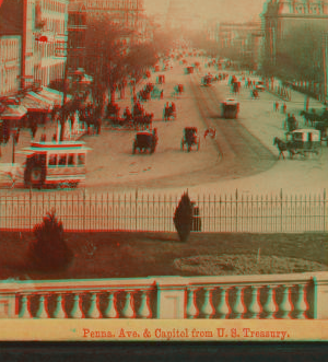 Penna Ave. & Capitol from U.S. Treasury. 1865-1920 1865?-1920?