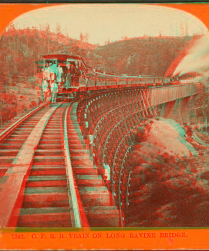 C.P.R.R. train on Long Ravine Bridge. 1868?-1875?