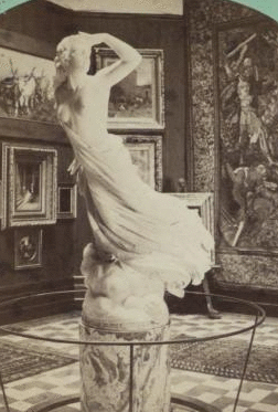 Interior of the McGraw-Fiske Mansion, Ithaca, N.Y., "Merope" The Lost Pleiade in art gallery. (W. H. Miller, architect) [1879?-1883?]