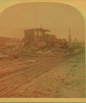 A view on Washington Street, showing the remains of St. Johnís Convent. 1889