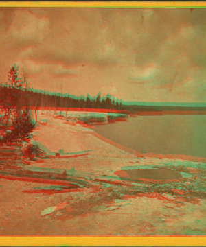 Scene on Yellowstone Lake, at Hot Spring Bluff. 1876