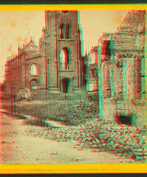 Ruins of the Catholic cathedral, Charleston, S. C. Front view. 1861-1865